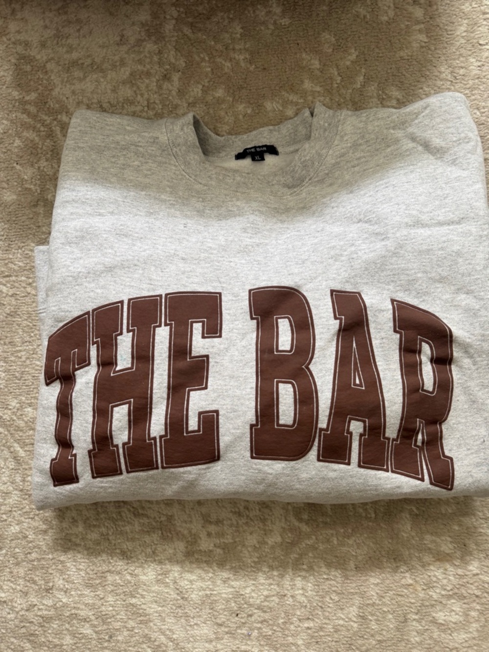 The Bar Gray Sweatshirt with Brown Logo